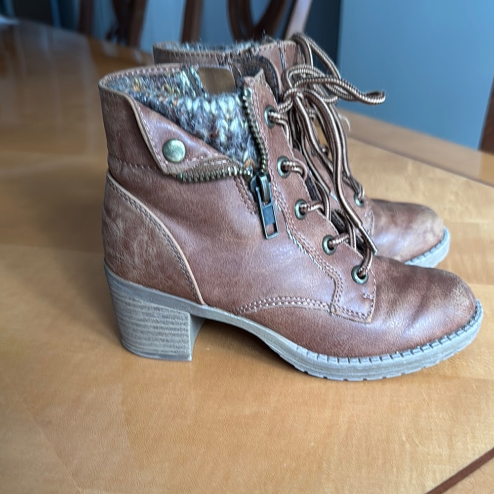 Girl Brown Lace-Up Ankle Boots jelly pop size 13